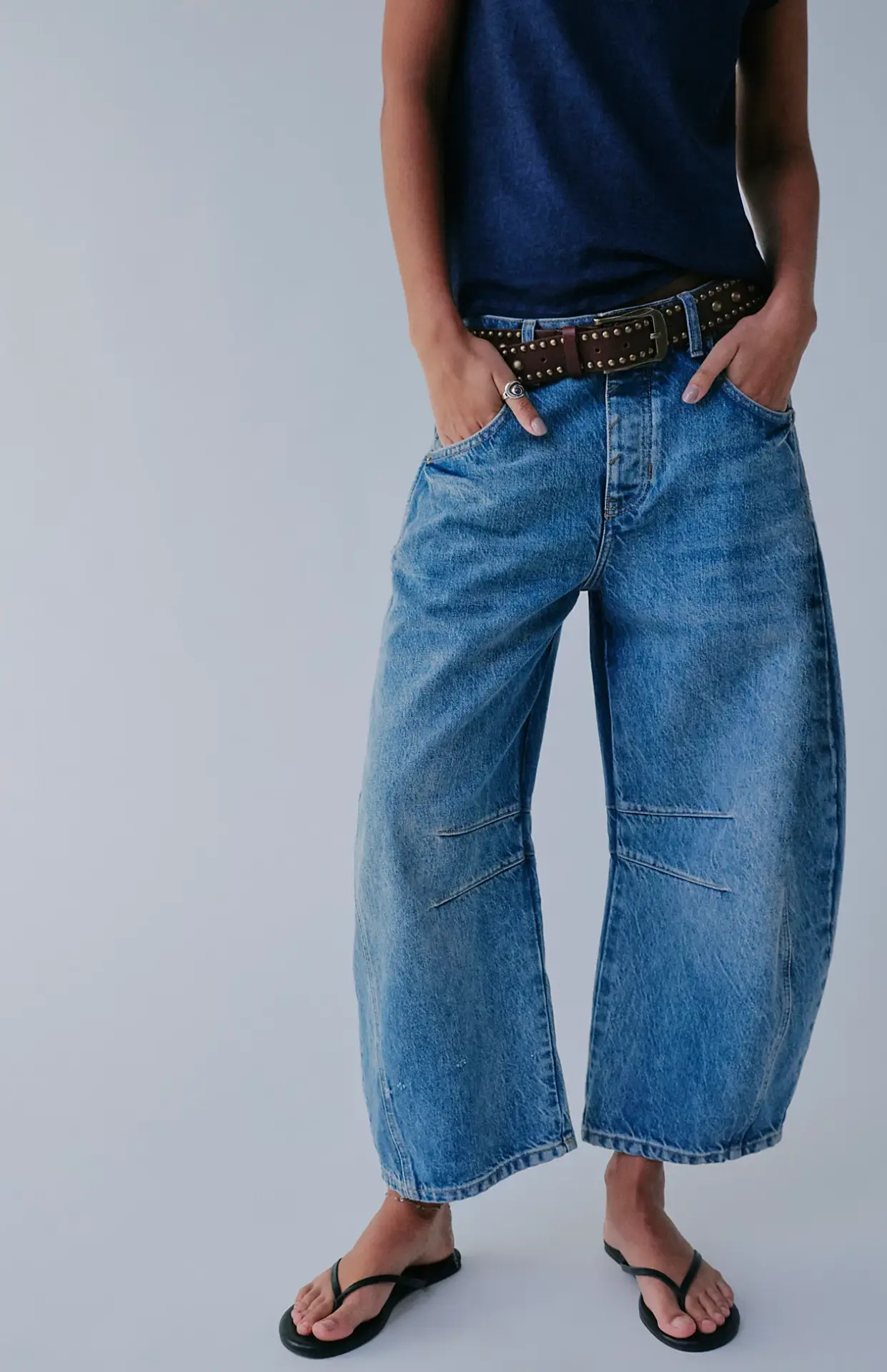 We the Free Good Luck Mid-Rise Barrel Jeans